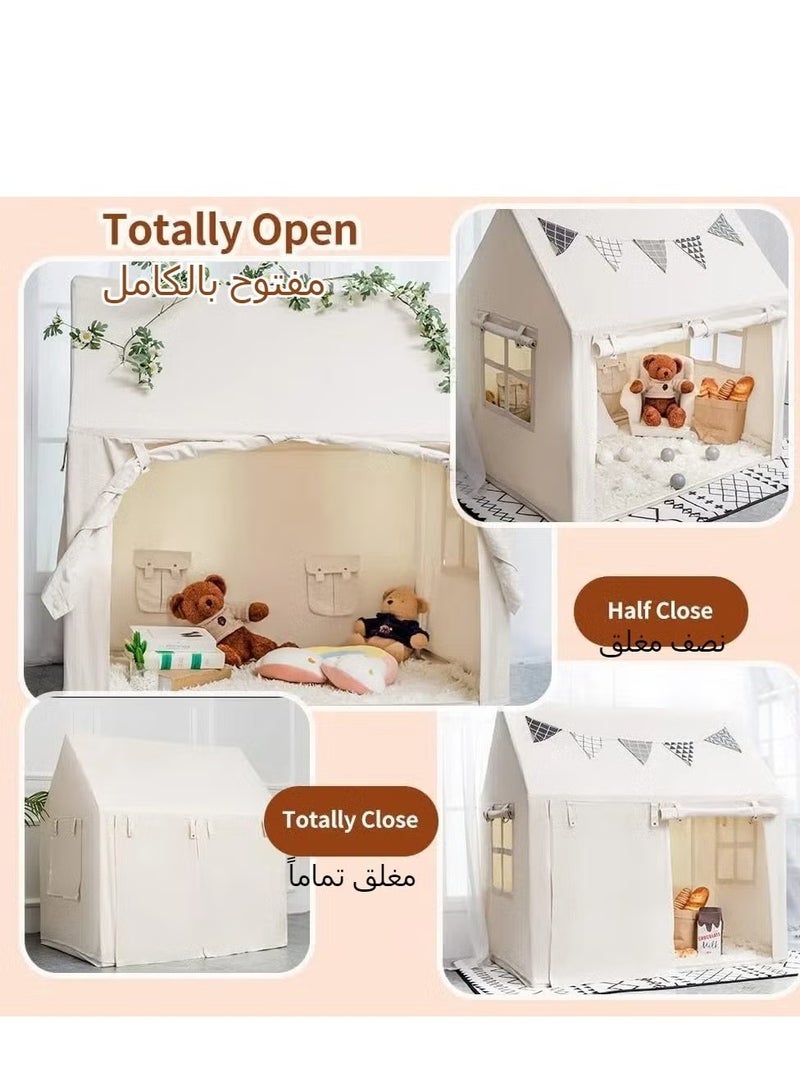 XICEN Kids Play Tent, Playhouse for Boys Girls, Includes LED Light & Mat & Banner, Children's Indoor Outdoor Activity Center Reading Corner - Image 2